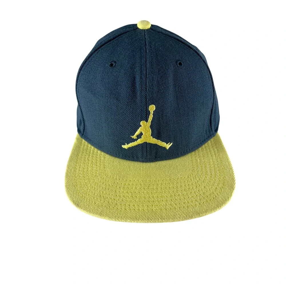 Air Jordan Drake Snapback Hat Navy Blue Lime Yellow Jumpman 513405-425 One Size